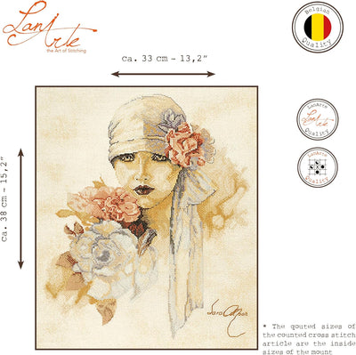Lanarte Zählmusterpackung Sara Moon Leinen Kreuzstichpackung, Baumwolle, Mehrfarbig, 33 x 38 x 0.3 c