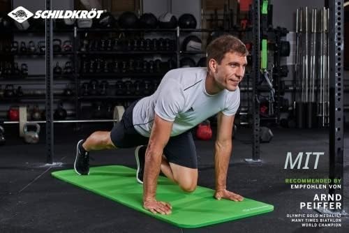 Schildkröt Fitnessmatte, 15 mm, rutschfeste Gymnastikmatte, mit Tragegurt, 183 x 61 x 1,5 cm Grün, 9