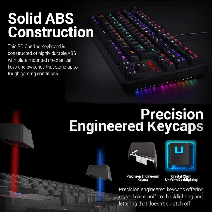 Redragon S113 Mechanische Gaming Tastatur Maus Set Regenbogen Beleuchtet mit Braunen Schaltern und R