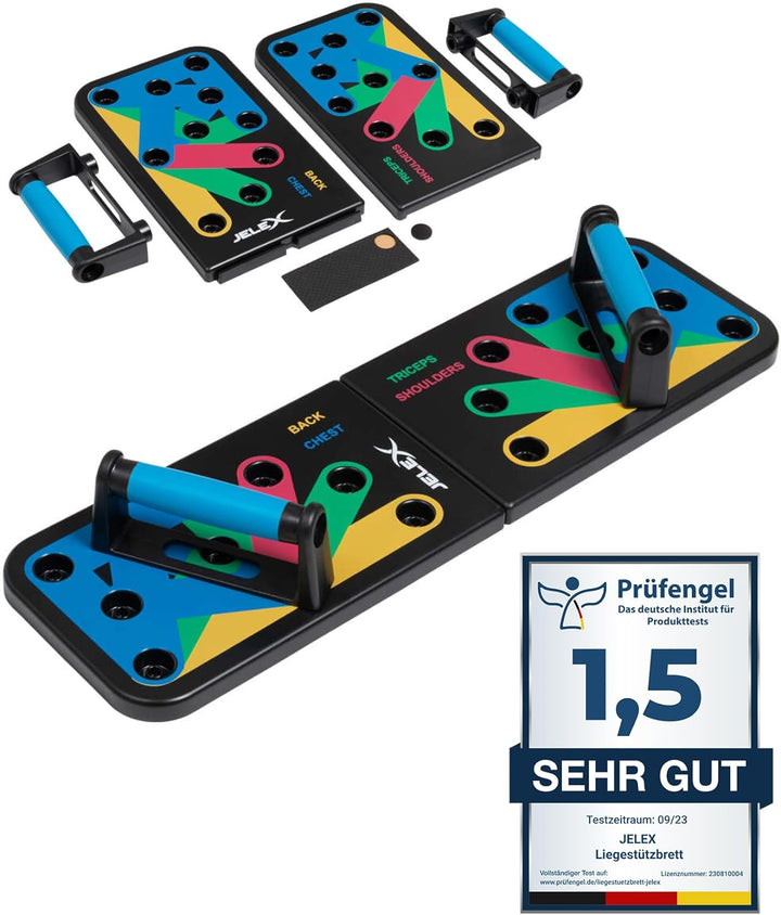 JELEX Tornado Chest Push Up Board Liegestützbrett multifunktional Fitness-Board 64 cm 19 cm inklusiv