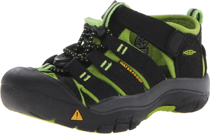 KEEN Jungen Unisex Kinder Newport H2 Sandalen 19 EU Black Lime Green, 19 EU Black Lime Green