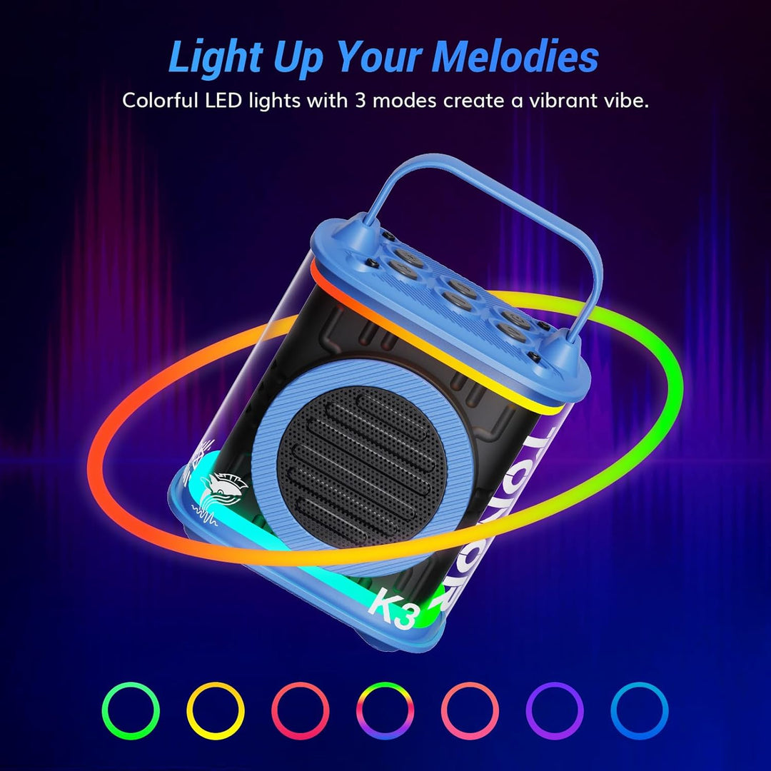 TONOR Mini-Karaoke-Maschine mit zwei kabellosen Mikrofonen, tragbarer Bluetooth-Karaoke-Lautsprecher