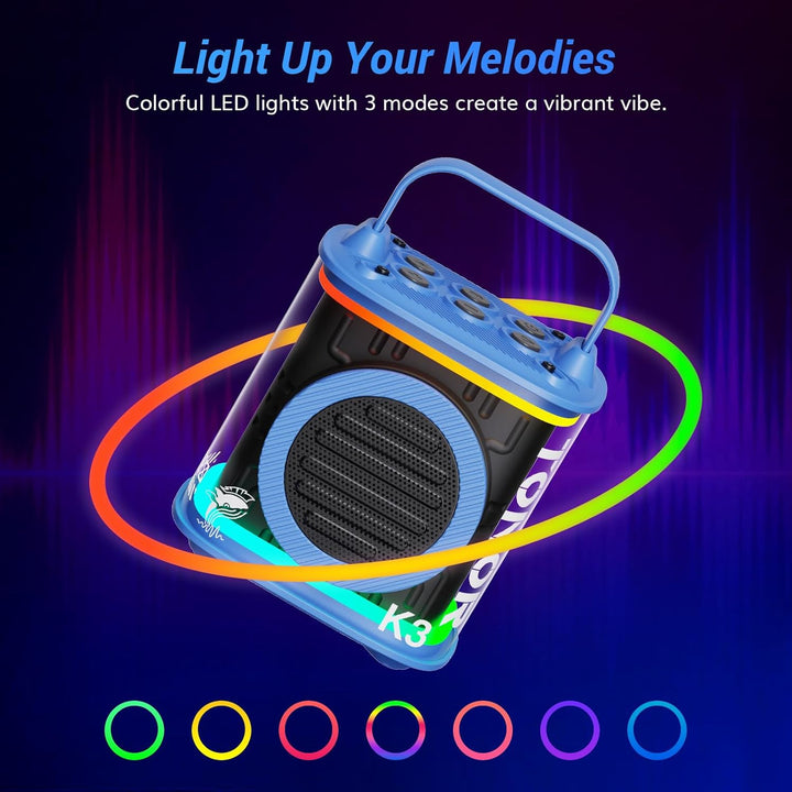 TONOR Mini-Karaoke-Maschine mit zwei kabellosen Mikrofonen, tragbarer Bluetooth-Karaoke-Lautsprecher