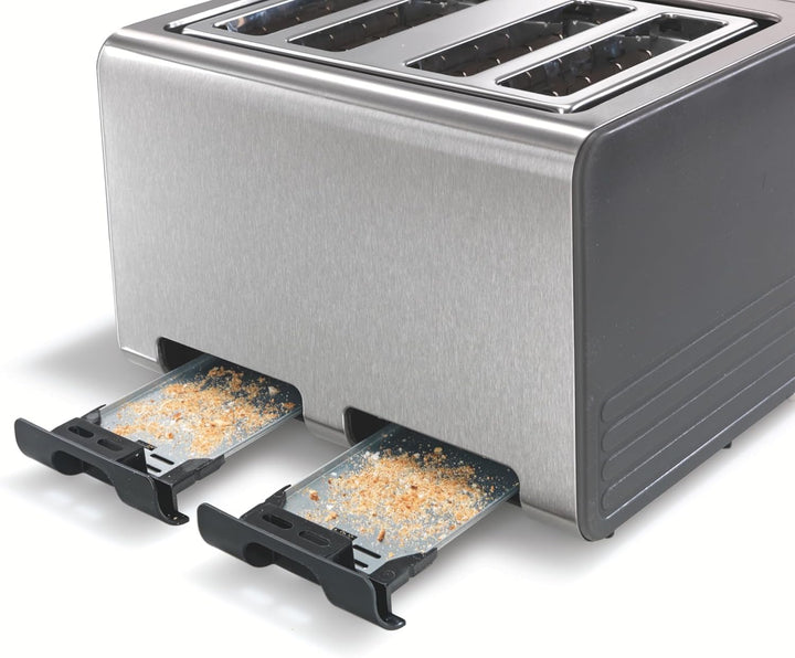 Bosch 4-Schlitz Toaster TAT7S45, mit Abschaltautomatik, mit Auftaufunktion, ideal für 4 Scheiben Toa
