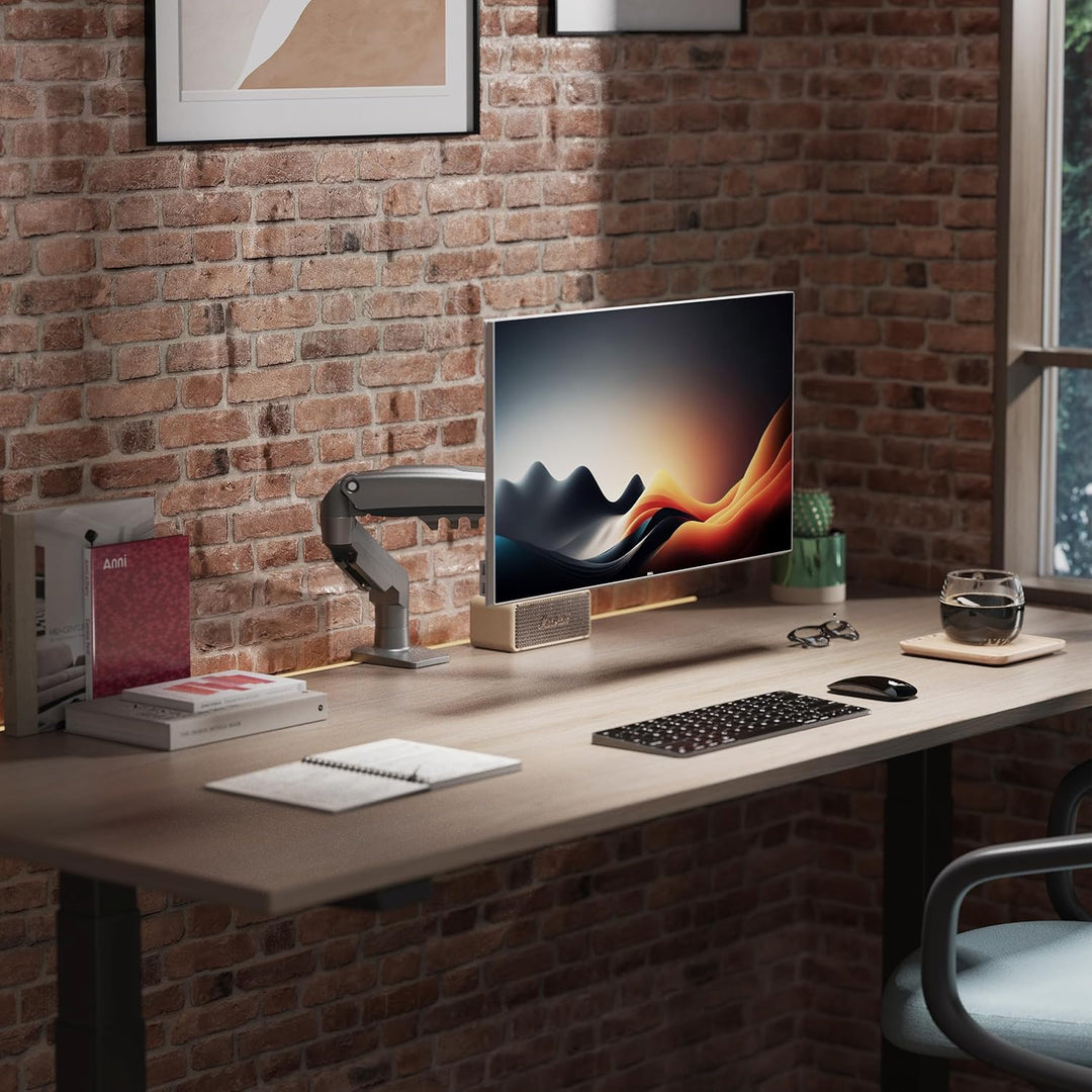 Ergosolid für PC-Monitor, Gelenkarm, ergonomisch, Gasfeder, 17-30 Zoll, VESA 75 mm und 100 mm, drehb