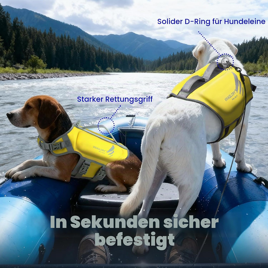 VIVAGLORY High Buoyancy Schwimmweste Hund, Rettungsweste, Hundeschwimmweste für Bootfahren, Schwimmh