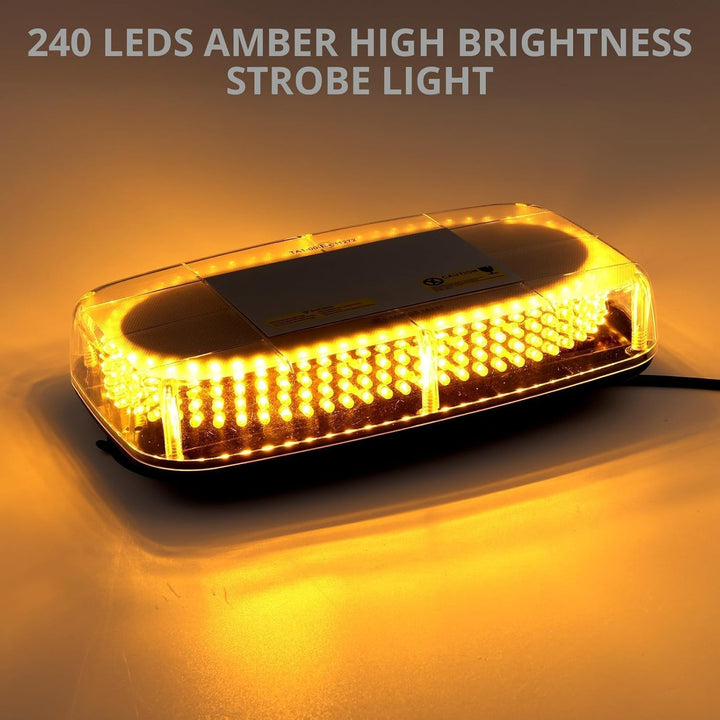 Justech 240LEDs 35W Warnleuchte Warnlicht Warnblinkleuchte 15 Modi Notfall-Blinkleucht 12V/24V Blitz