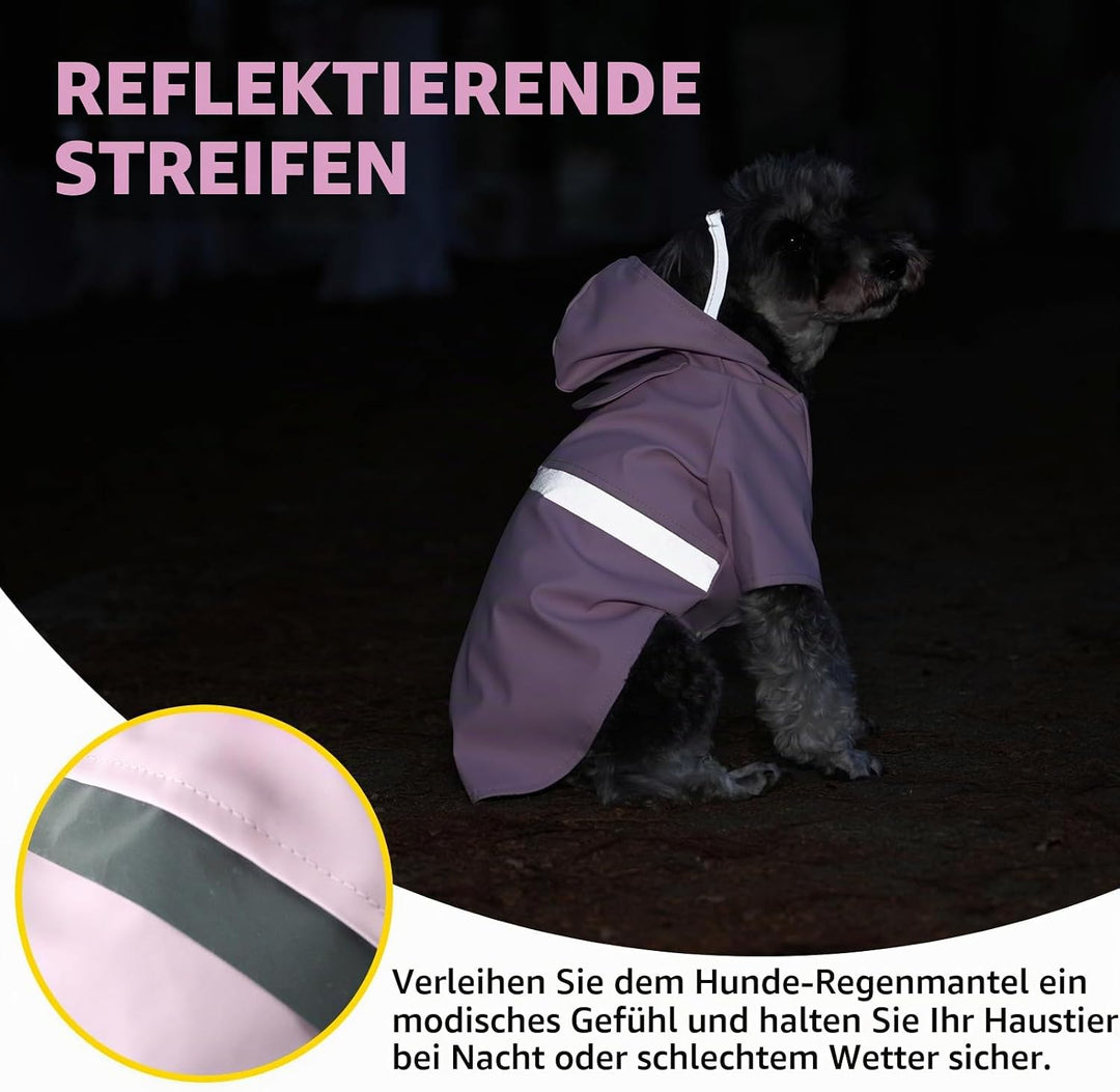 Hund Regenmantel Atmungsaktive Leichte Haustier Regen Jacke wasserdichte Hundekleidung mit Sicherhei