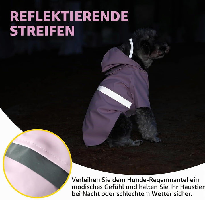Hund Regenmantel Atmungsaktive Leichte Haustier Regen Jacke wasserdichte Hundekleidung mit Sicherhei