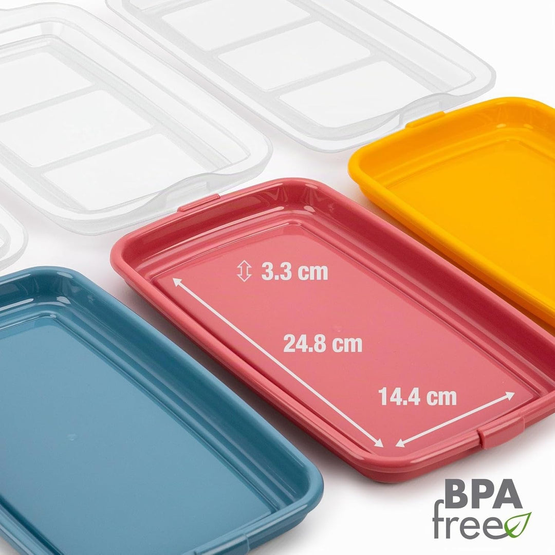 IBILI - Set mit 4 Wurst- und Aufschnittkappen, 4 Deckel à 24,8 x 14,4 x 3,3 cm, BPA-freier Kunststof