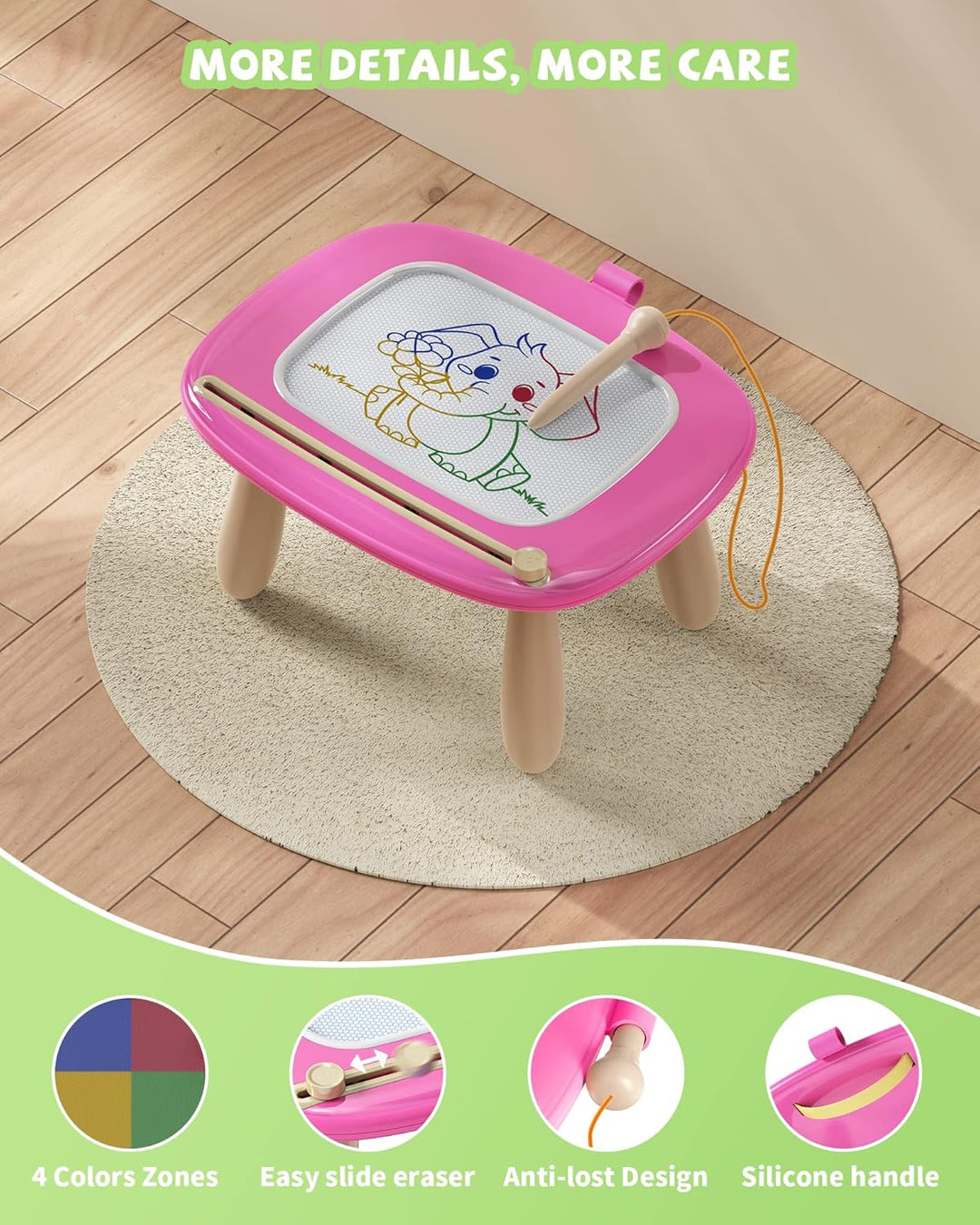 Kikapabi Magnetisches Zeichenbrett für Kleinkinder – Geschenk zum 1. Geburtstag für Mädchen und Jung