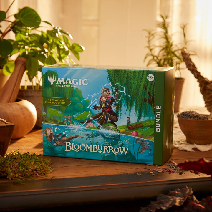 Magic: The Gathering Bloomburrow-Bundle – 9 Play-Booster, 30 Länderkarten + exklusives Zubehör (deut