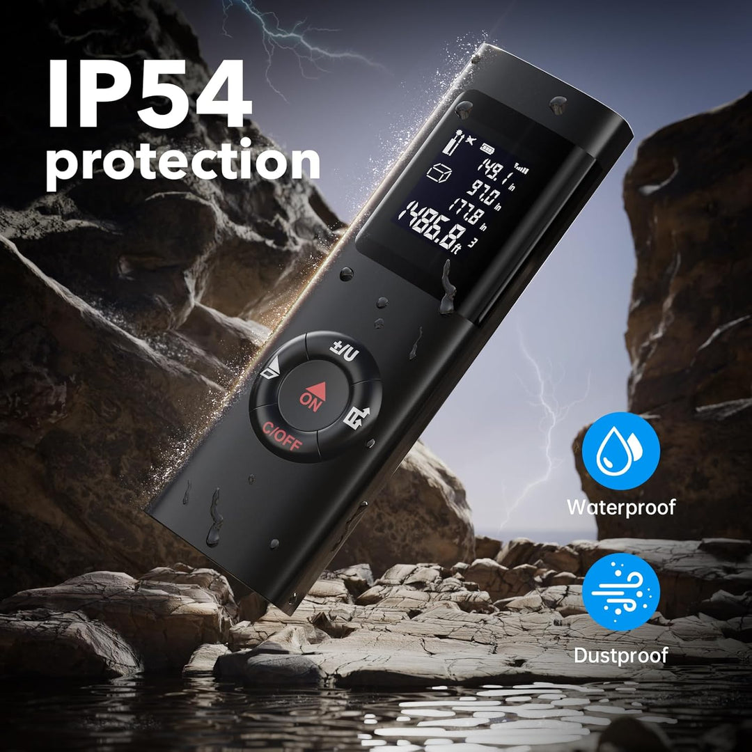 Laser Entfernungsmesser, IPSXP 60M 196Ft USB Aufladbar Laser Digital Distanzmessgerät, Tragbares Dis
