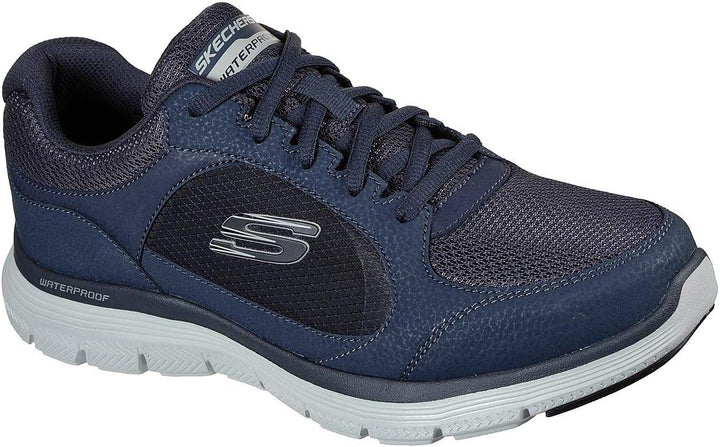 Skechers Herren Flex Advantage 4.0 True Clarity Sneaker 39 EU Navy Leather Pu Mesh Trim, 39 EU Navy