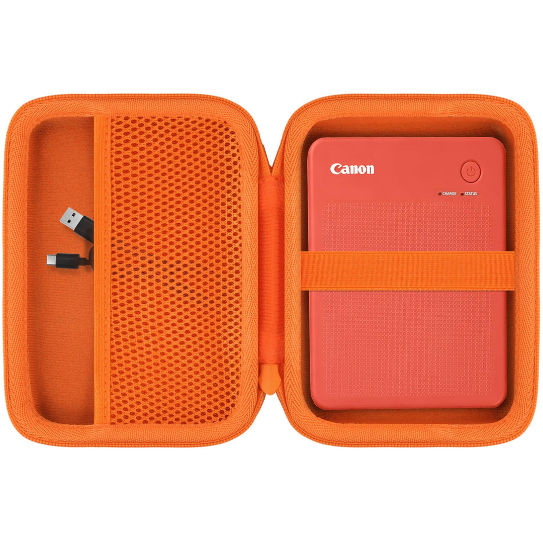 co2CREA Hart Tasche für Canon SELPHY Square QX10 /QX20 Fotodrucker Case Etui Tragetasche Orange, Ora