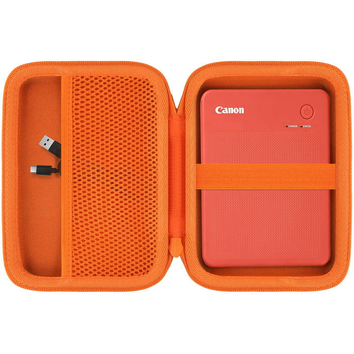 co2CREA Hart Tasche für Canon SELPHY Square QX10 /QX20 Fotodrucker Case Etui Tragetasche Orange, Ora