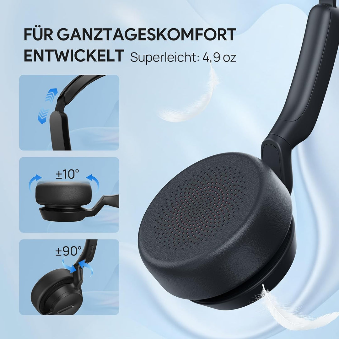 Yealink UH42 USB Headset mit Mikrofon Stereo Kabel Headset für PC USB-C/A | Kabelgebundenes Kopfhöre