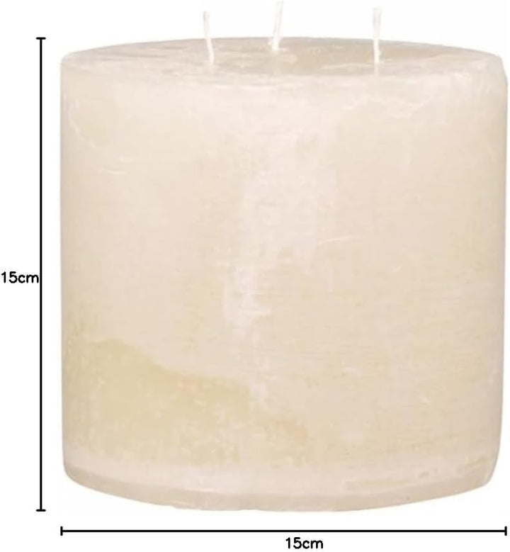 Chic Antique Macon rustikale Stumpenkerze Kerze Antik Altarkerzen 100% Paraffin Lange Brenndauer (Nu