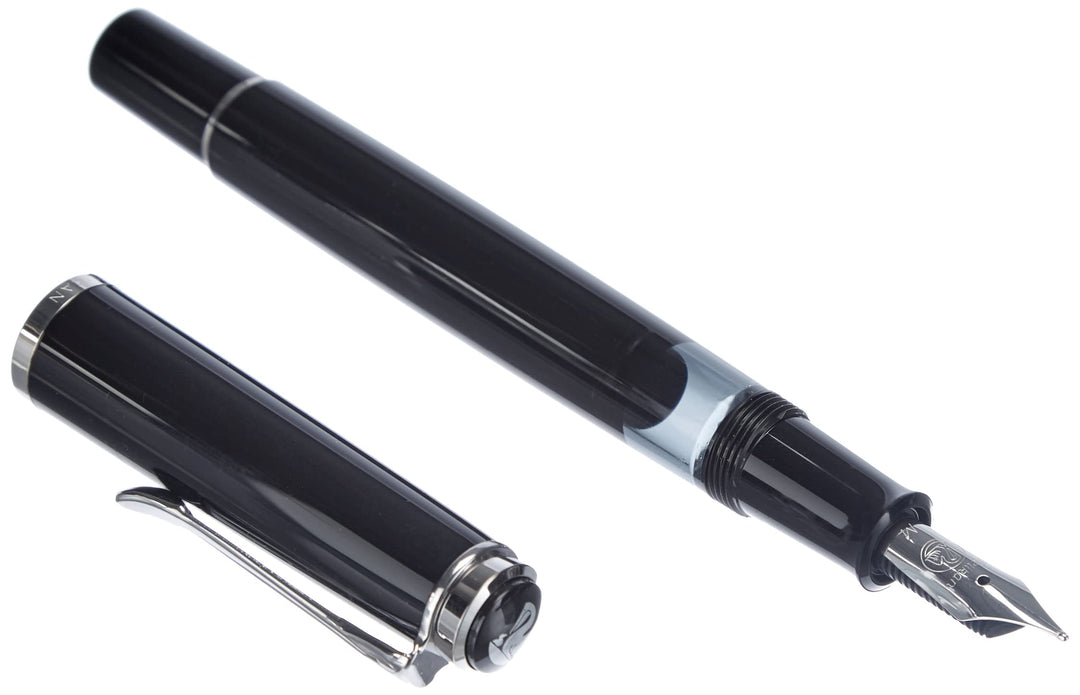 Pelikan 804080 Kolbenfüllhalter Classic M205, schwarz, Feder M, 1 Stück Federbreite: M, Federbreite: