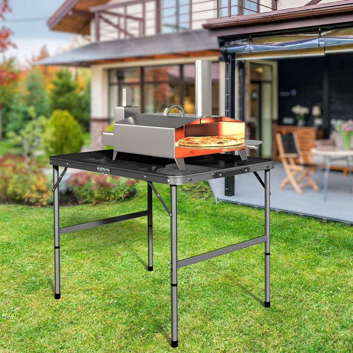 Campingtisch Klappbar 90 * 60cm, Camping-Grill-Tisch, leichte Faltbare Camping-Tisch mit Verstellbar