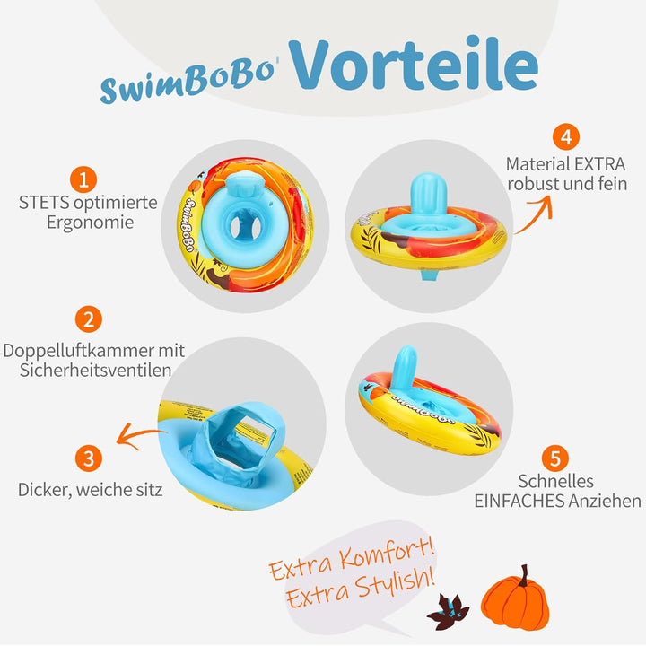 Swimbobo Baby Schwimmring, Schwimmhilfe Sicher und sichtbar auf dem Wasser, Schwimmsitz Kleinkinder,