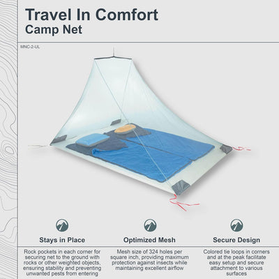 Cocoon Mosquito Outdoor Net Ultralight Silt Green double 230x150 cm, Silt Green double 230x150 cm