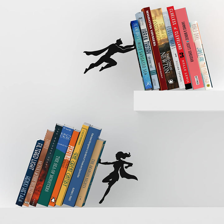 Artori Design Buchstützen zum Halten von Büchern, robuste, versteckte Metall-Buchstützen für Regale,
