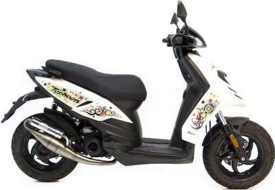 Auspuffanlage LeoVince Komplettanlage HAND MADE TT, Aluminium, mit Zulassung für Aprilia SR 50 Motar