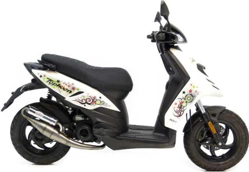 Auspuffanlage LeoVince Komplettanlage HAND MADE TT, Aluminium, mit Zulassung für Aprilia SR 50 Motar