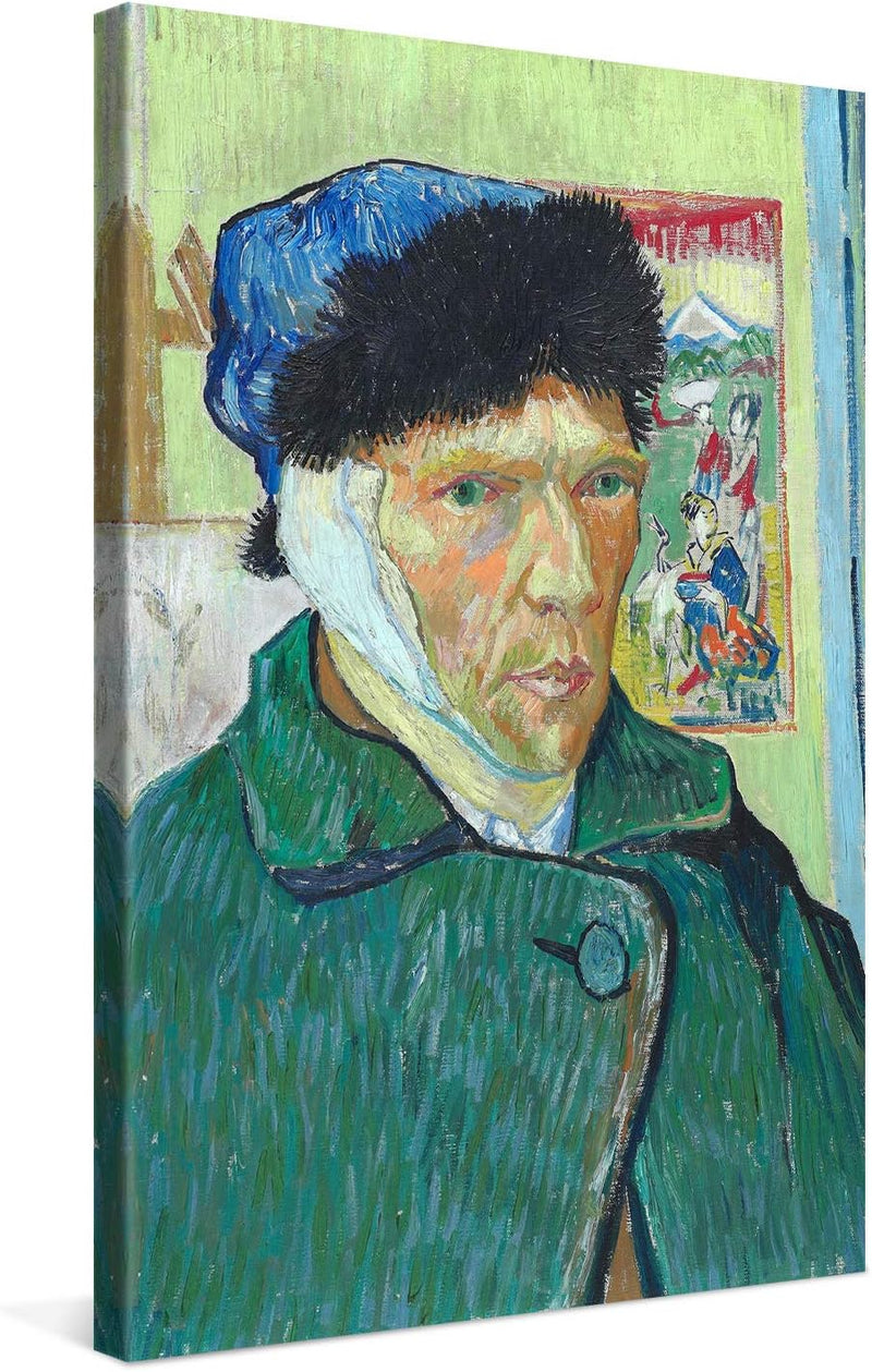 PICANOVA – Vincent Van Gogh Self-Portrait with Bandaged Ear 40x60 cm – Bild auf Leinwand – Leinwandb