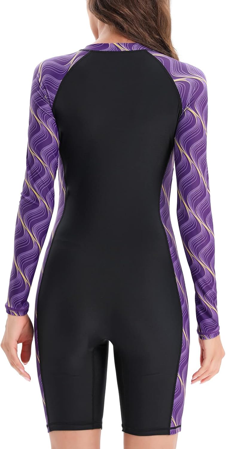Halcurt UV Shirt Damen mit BH Langarm Badeanzug UPF 50+ Rash Guard S-XXL | Sonnenschutz Schwimmshirt
