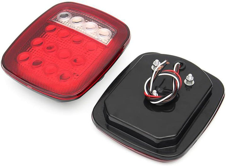 HEHEMM 16 LED Auto Rücklicht Wasserdicht LKW Anhänger Boot Stop Turn Rückfahrscheinwerfer Lampe Rot