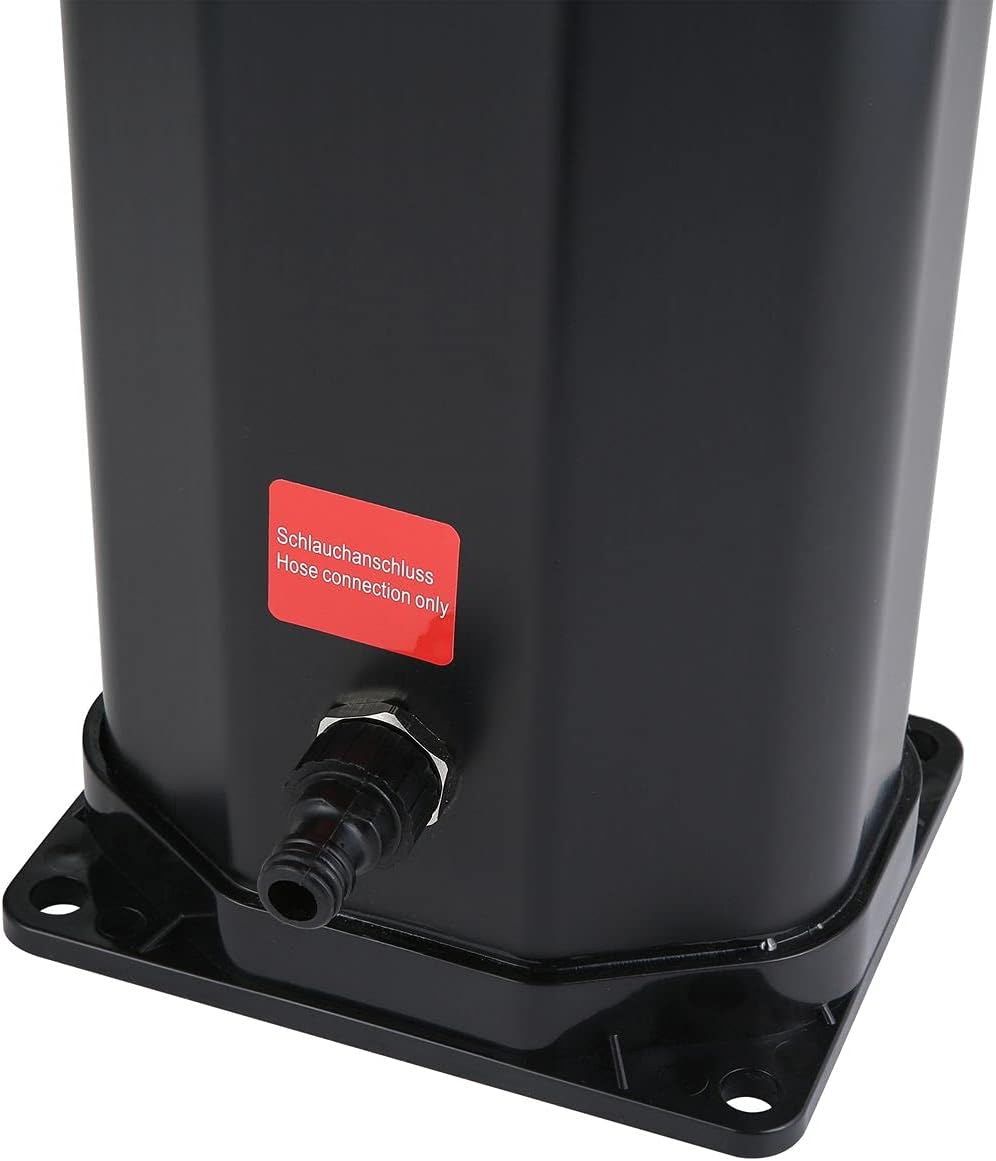 Strattore Solardusche für Garten in schwarz, 35 Liter, 217cm, warmes Wasser bis 60° C, mit Fussdusch
