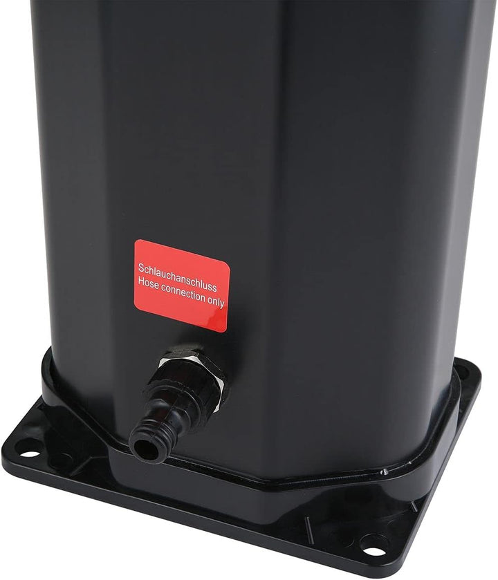 Strattore Solardusche für Garten in schwarz, 35 Liter, 217cm, warmes Wasser bis 60° C, mit Fussdusch