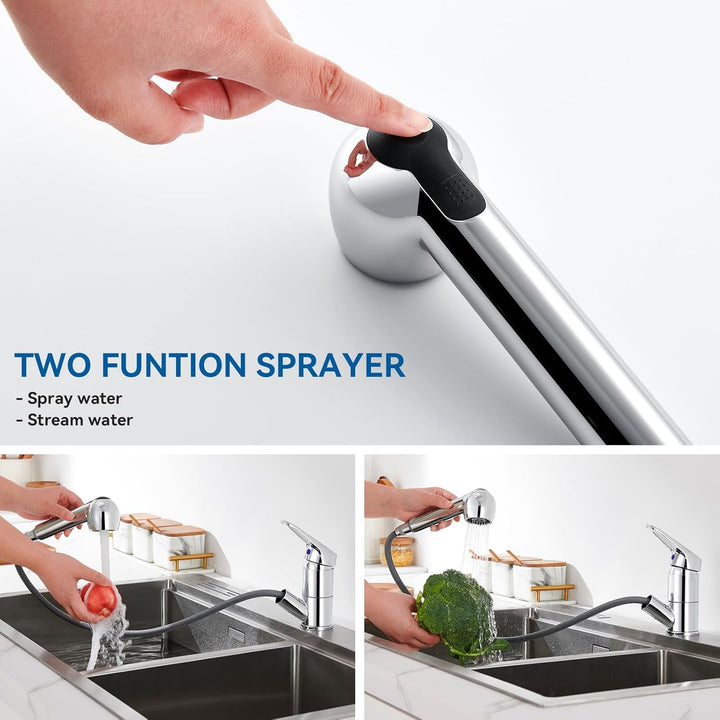 Auralum Einhebel Küchenarmatur mit 2 Strahlarten Geschirrbrause Wasserhahn Küche ausziehbar Spültisc