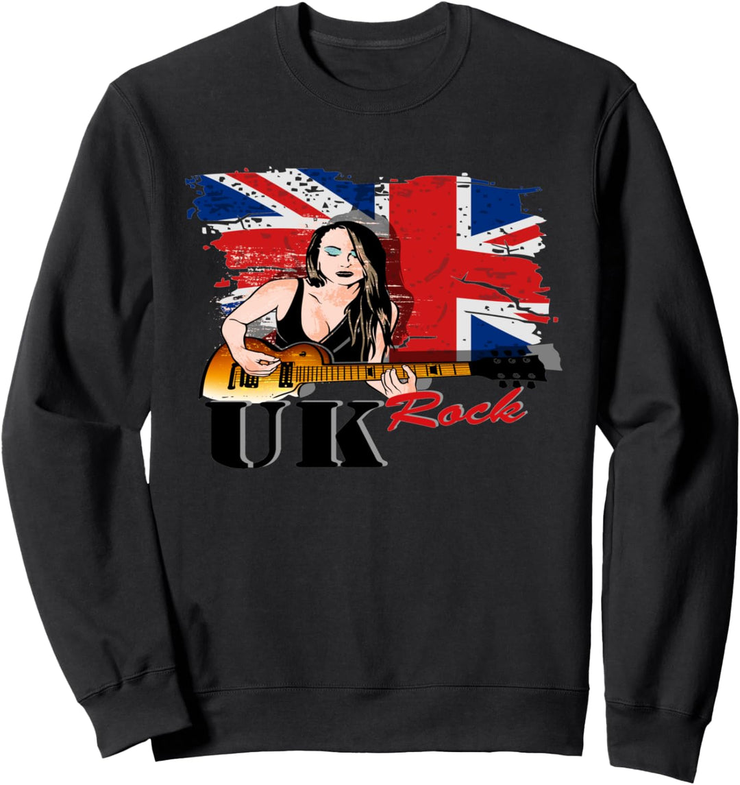 Rock Vintage UK Flagge Musik Britisch Sweatshirt
