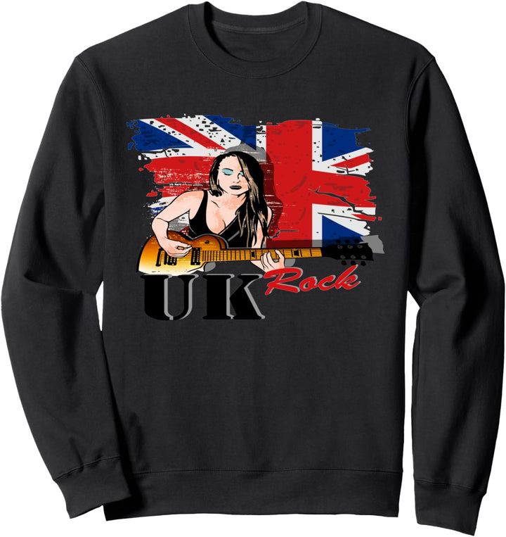 Rock Vintage UK Flagge Musik Britisch Sweatshirt