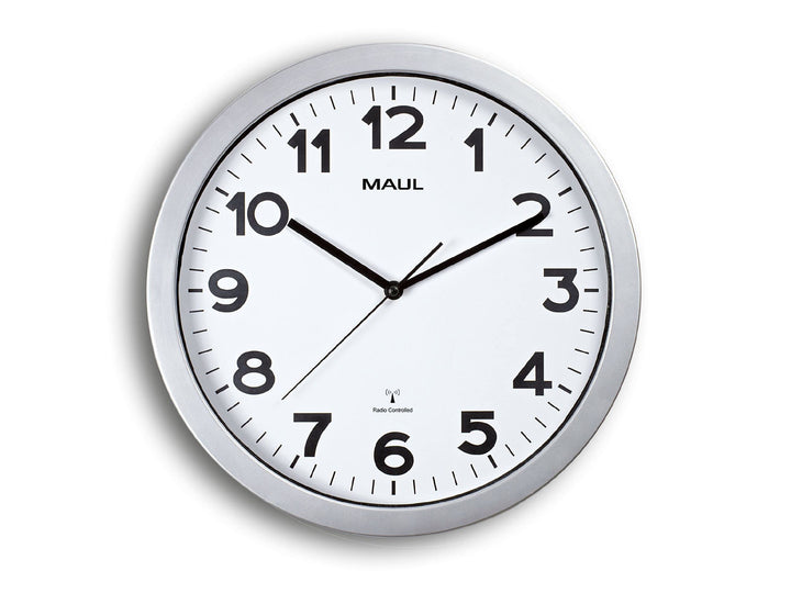 Maul Wanduhr MAULstep Ø 35 cm | Funkuhr mit automatischer Zeiteinstellung | ideal für Wohnzimmer, Sc