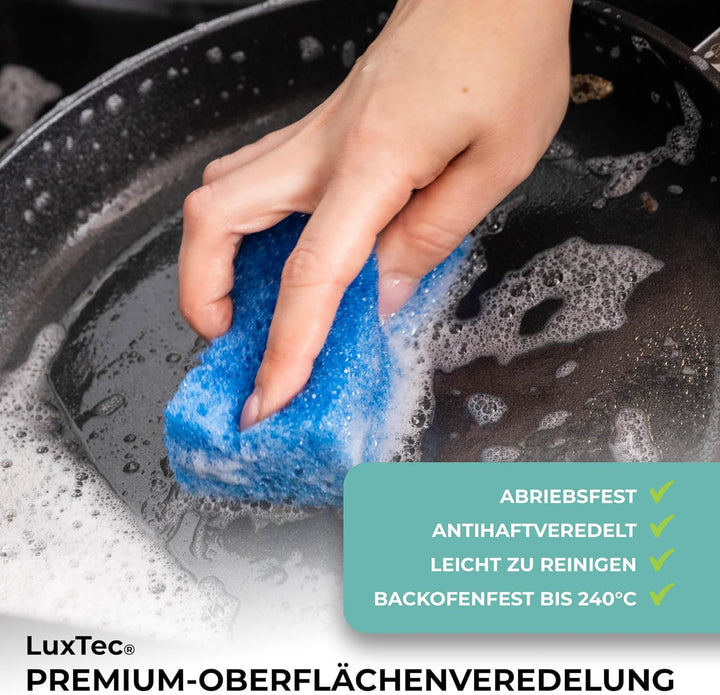 by EUROLUX Alu Guss Bratentopf | Ø28cm, H10cm | Alle Herdarten + Induktion | Ceramikoberfläche | PFO