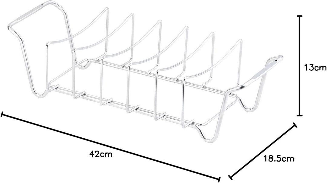 Rosenstein & Söhne Rippchenhalter Grill: 2in1-Sparerib-Halter und Bratenkorb für Grill und Ofen, Ede