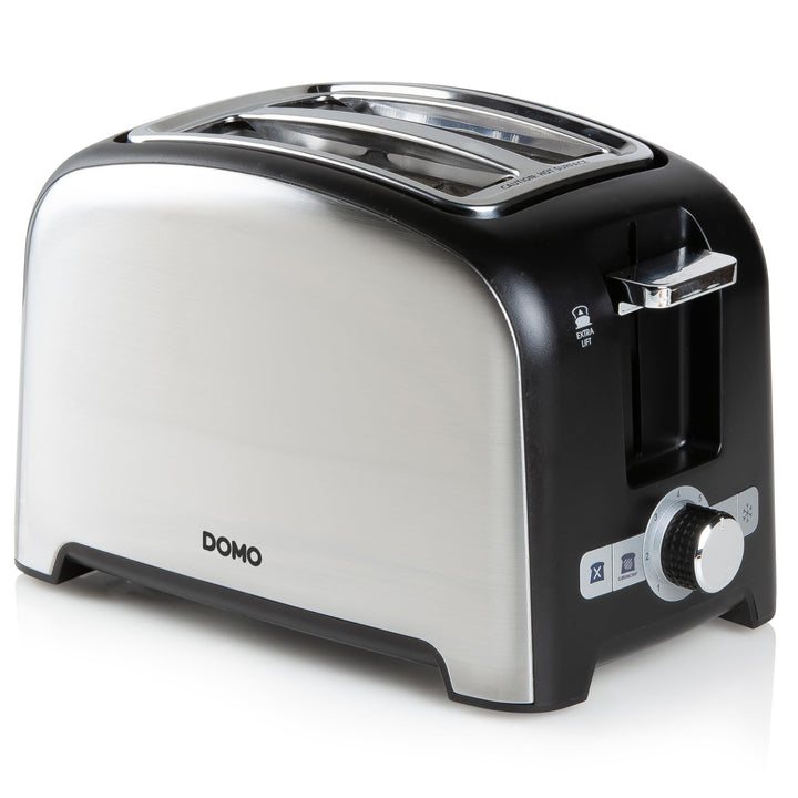 DOMO DO959T Toaster - für 2 Toasts - mit Röstaufsatz schwarz+Edelstahl