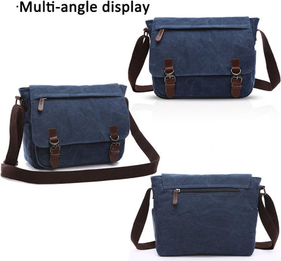 FANDARE Retro Umhängetasche Segeltuch Schultertasche Herren Damen Lehrertasche Briefträgertasche für