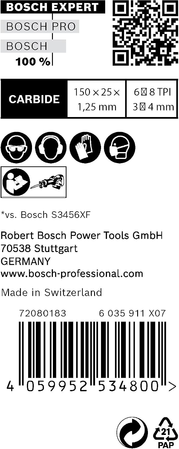 Bosch Professional 10x Expert ‘Multi Material’ S 956 XHM Säbelsägeblatt (für Gusseisen, Länge 150 mm