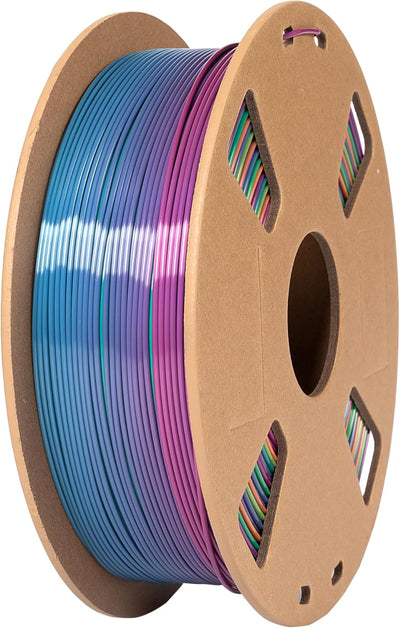 Seiden PLA Filament 3D Drucker Filament 1,75mmc Mehrfarbig Hochglanz Glänzendes Farbwechsel 1KG Roll