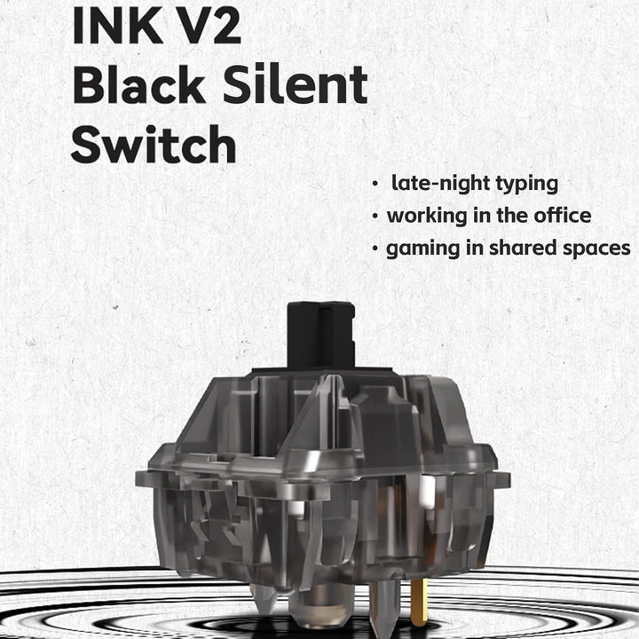 Gateron Silent Black Ink v2 Switches 5pin RGB Linear Switch for DIY Mechanical Keyboards (36 Stück,