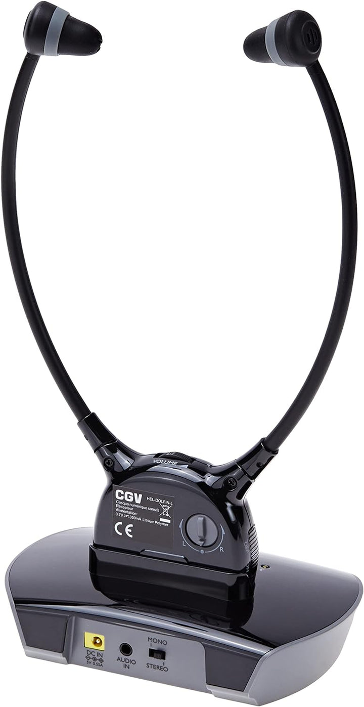 CGV Hel Dolfin Special Wireless Stereo-Headset für Senioren, schwarz