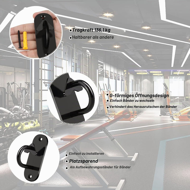 3 Stück Türanker für Gym Resistance Band, Schwere Mini Wandhaken, Montiert Anker für Suspension Trai