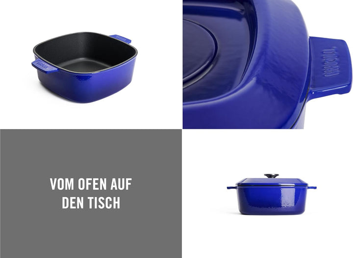 Woll Iron Gusstopf mit Deckel und Silikongriffen - Induktiv -, Ø 24 cm, 11 cm hoch, 4,2l - Geeignet