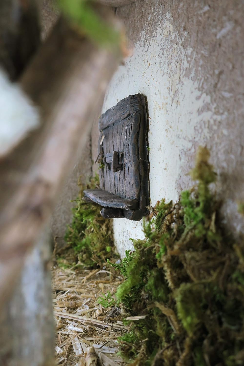 BERTONI leer Krippe Cork-Moss Hütte, Holz, Mehrfarbig, 36 x 16 x 26 cm