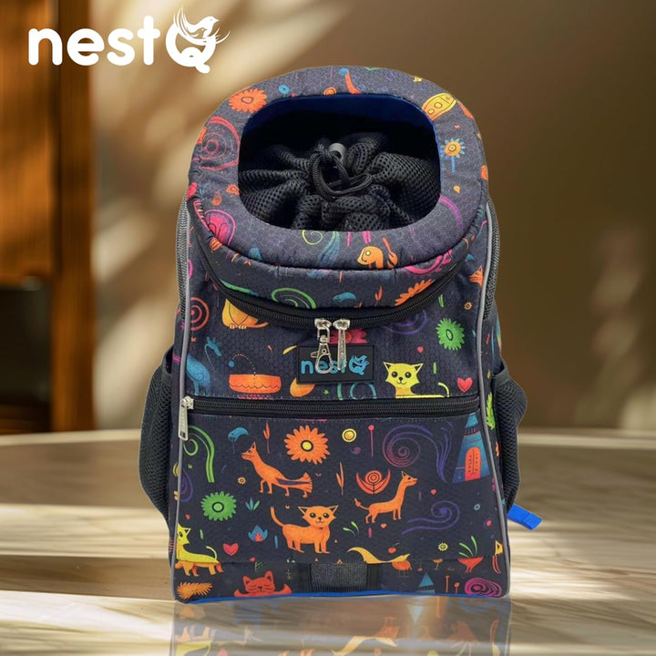 Rucksack für kleine Haustiere wie Hunde und Katzen bis 3 kg – Nackenschutz – Reisetasche, Welpen – G